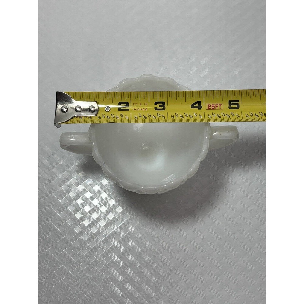 Vintage Anchor Hocking Hobnail Milk Glass Sugar Bowl - Picture 7 of 10